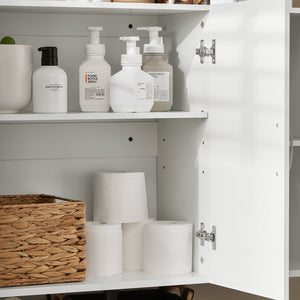 Armadietto pensile da bagno Mobile da parete per il cucina 3 ante 90x30x60cm Bianco FRG231-L-W