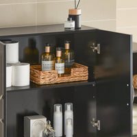 Armadietto pensile da bagno Mobile da parete per il cucina 2 ante 60x30x30cm Nero FRG231-SCH