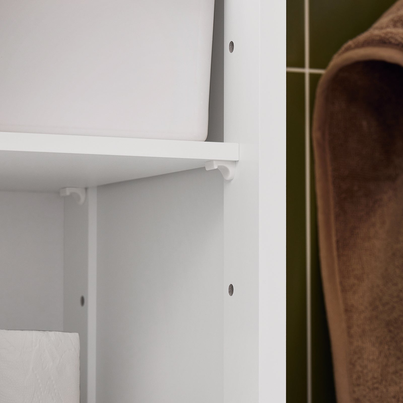 mobile a colonna bagno salvaspazio Bianco Con Cassetti Bianco-Naturale L32*A170*P30 cm, FRG236-WN