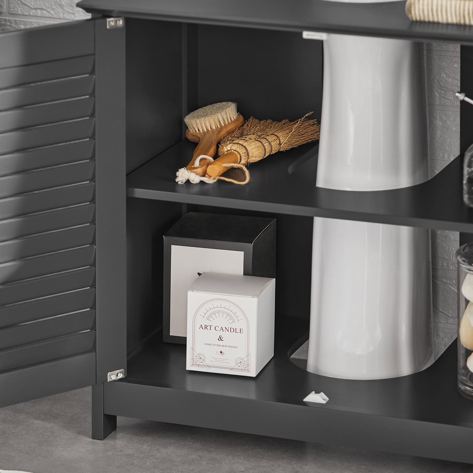 Mobiletto Bagno Cassettiera Bagno Armadietto Bagno Mobile Sottolavabo per Bagno Grigio FRG237-II-DG SoBuy