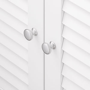 Mobile Base per lavabo con 2 Ante in Stile tapparelle,Bianco-Naturale,L60*P35*A59cm,FRG237-WN