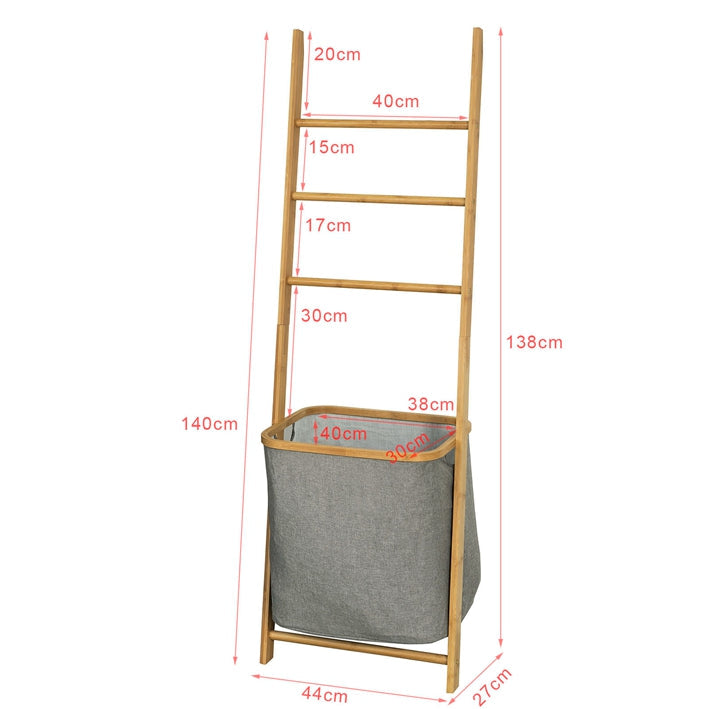 FRG263-N, Scaffale Scala con portabiancheria salvaspazio,organizzare la bagno,impermeabile