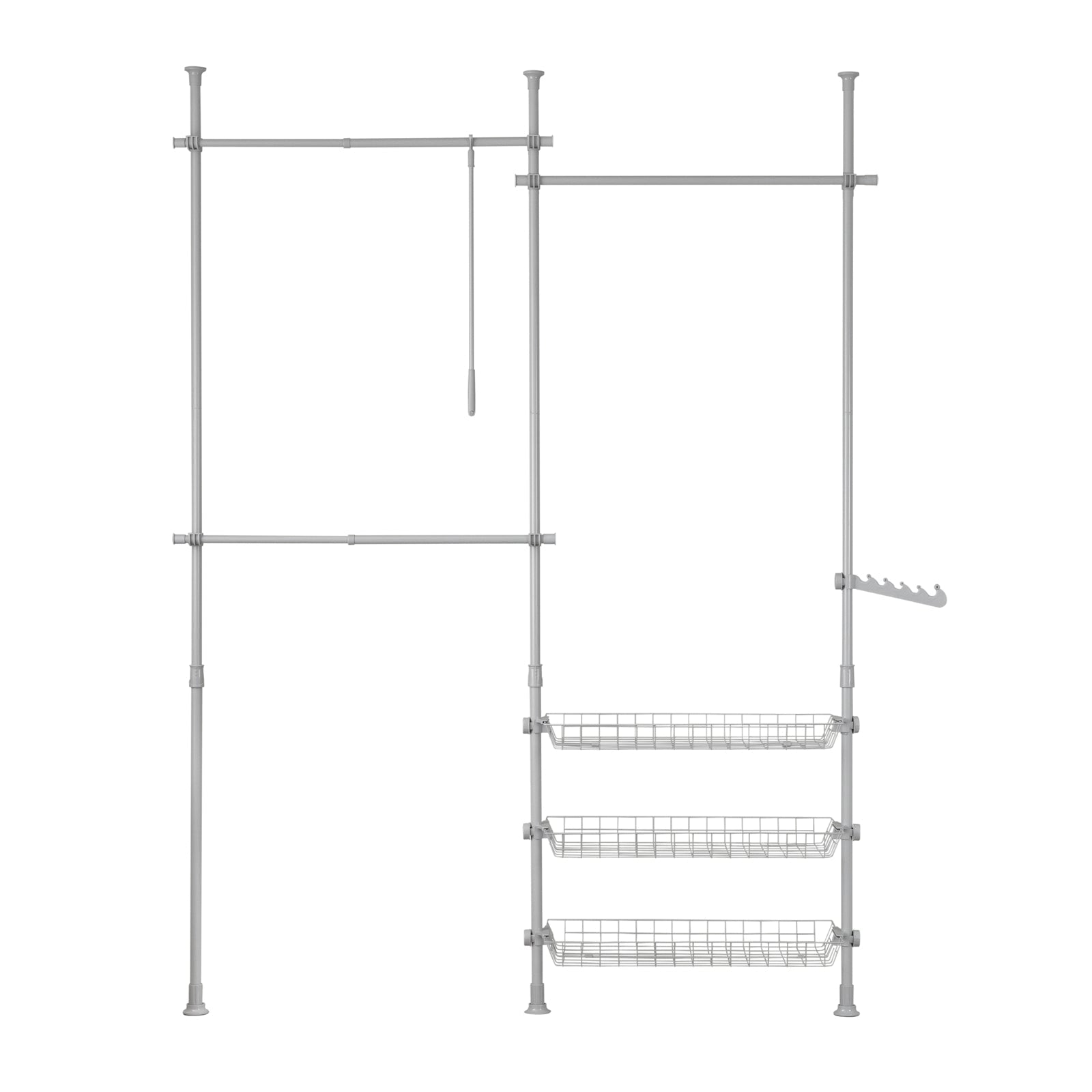 Cabina Armadio Guardaroba Componibile Appendiabiti Grigio FRG34-HG
