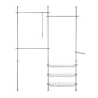 Cabina Armadio Guardaroba Componibile Appendiabiti Grigio FRG34-HG