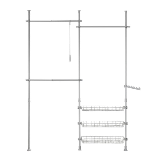 Cabina Armadio Guardaroba Componibile Appendiabiti Grigio FRG34-HG