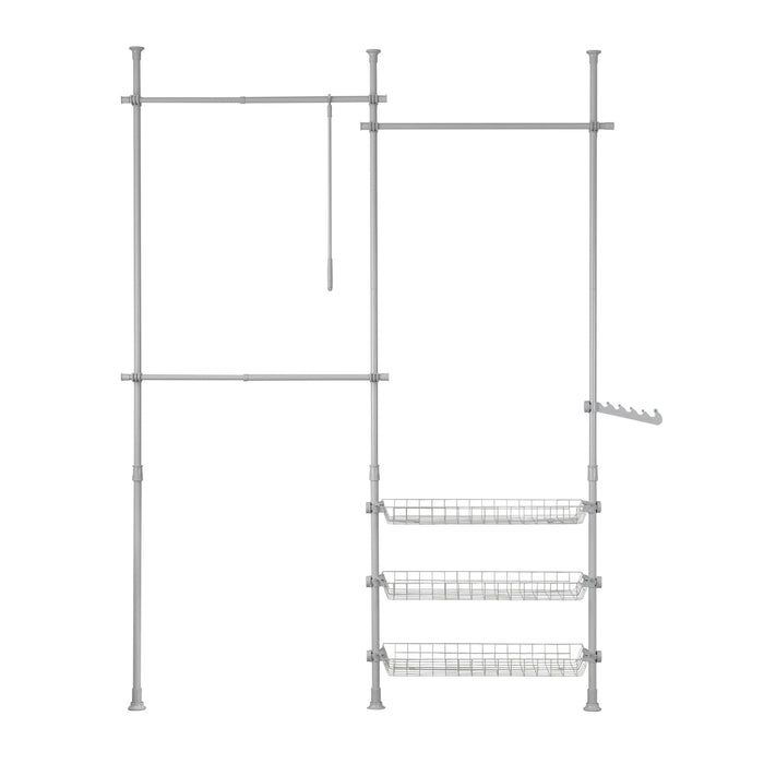Cabina Armadio Guardaroba Componibile Appendiabiti Grigio FRG34-HG