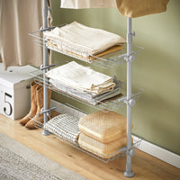 Cabina Armadio Guardaroba Componibile Appendiabiti Grigio FRG34-HG