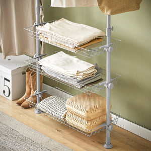 Cabina Armadio Guardaroba Componibile Appendiabiti Grigio FRG34-HG