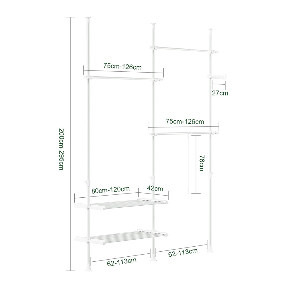 SoBuy Cabina armadio 195x42x295cm FRG34-II-W