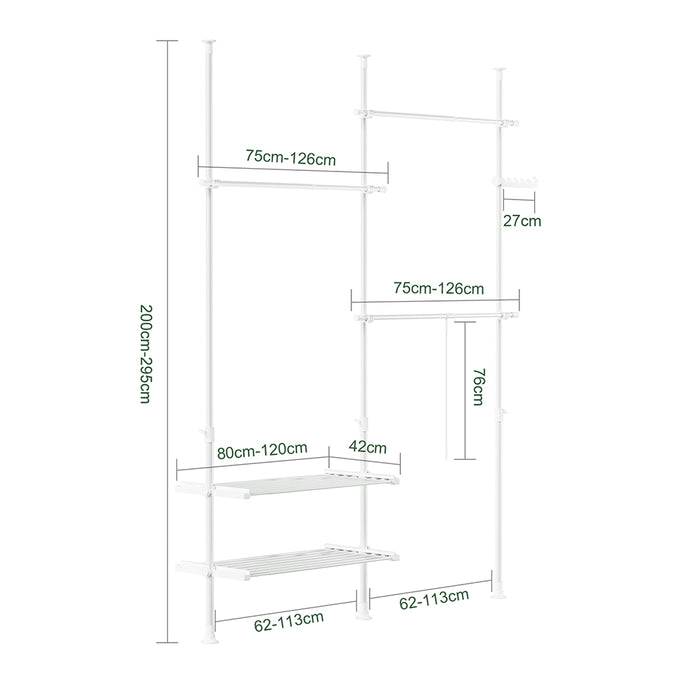 SoBuy Cabina armadio 195x42x295cm FRG34-II-W