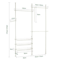 Cabina Armadio Guardaroba Componibile Appendiabiti Bianco FRG34-W