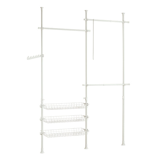 Cabina Armadio Guardaroba Componibile Appendiabiti Bianco FRG34-W