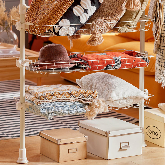 Cabina Armadio Guardaroba Componibile Appendiabiti Bianco FRG34-W