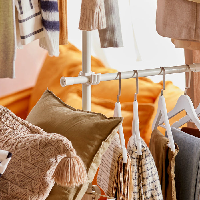 Cabina Armadio Guardaroba Componibile Appendiabiti Bianco FRG34-W