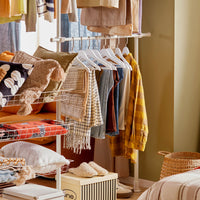 Cabina Armadio Guardaroba Componibile Appendiabiti Bianco FRG34-W