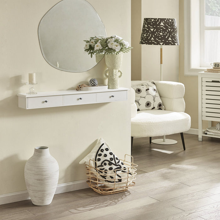 Consolle Con 3 Cassetti Libreria Scaffale A Scala Libreria A Scala Bianco FRG43-L-W SoBuy