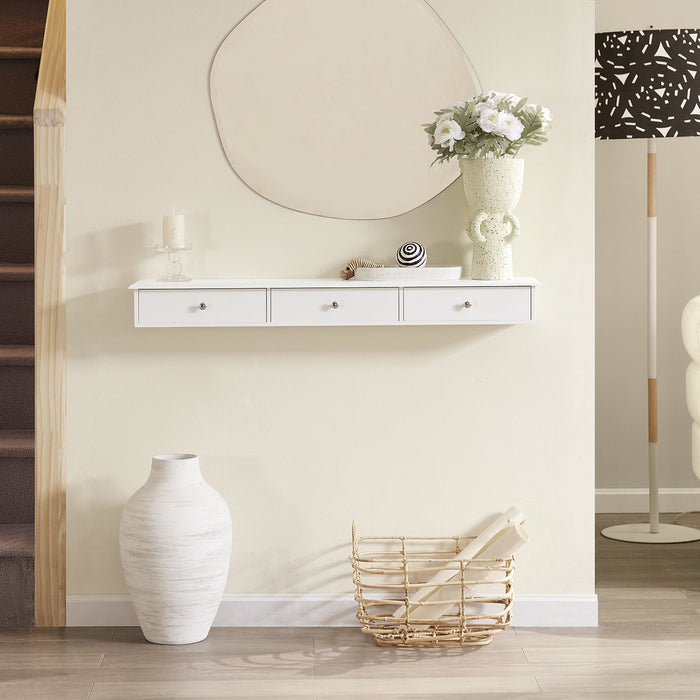 Consolle Con 3 Cassetti Libreria Scaffale A Scala Libreria A Scala Bianco FRG43-L-W SoBuy