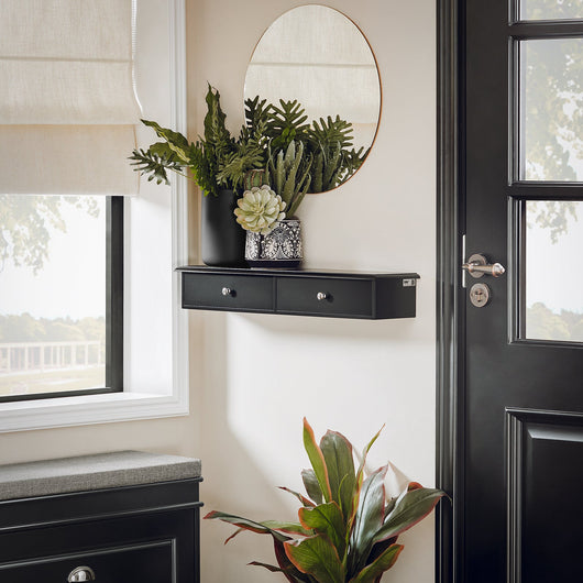 Mensola Da Muro Libreria Mensola Con Cassetto Con Cassetti Nero FRG43-SCH SoBuy