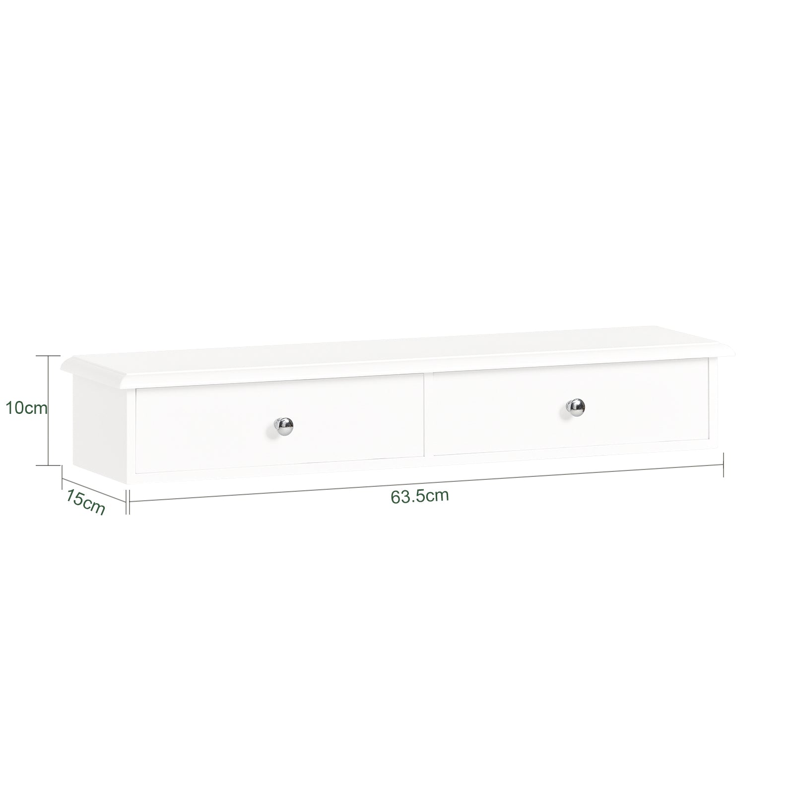 SoBuy FRG43-W Mensola con cassetti, Libreria, porta gioielli a chiavi,bianco