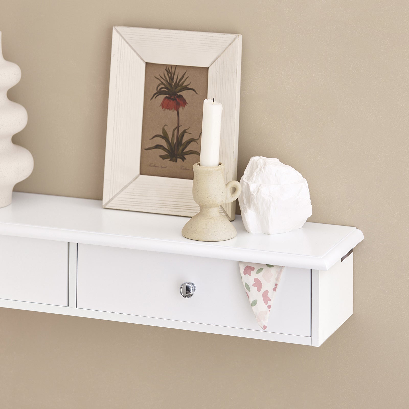 SoBuy FRG43-W Mensola con cassetti, Libreria, porta gioielli a chiavi,bianco