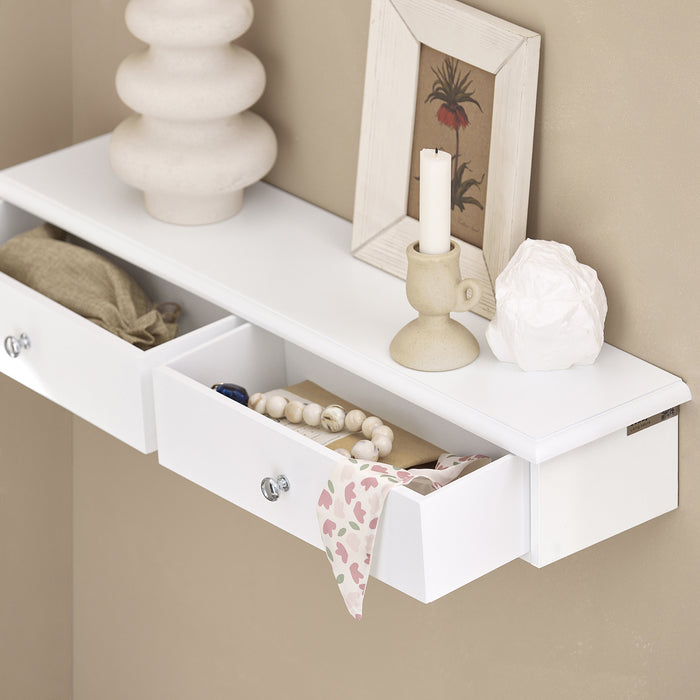 SoBuy FRG43-W Mensola con cassetti, Libreria, porta gioielli a chiavi,bianco