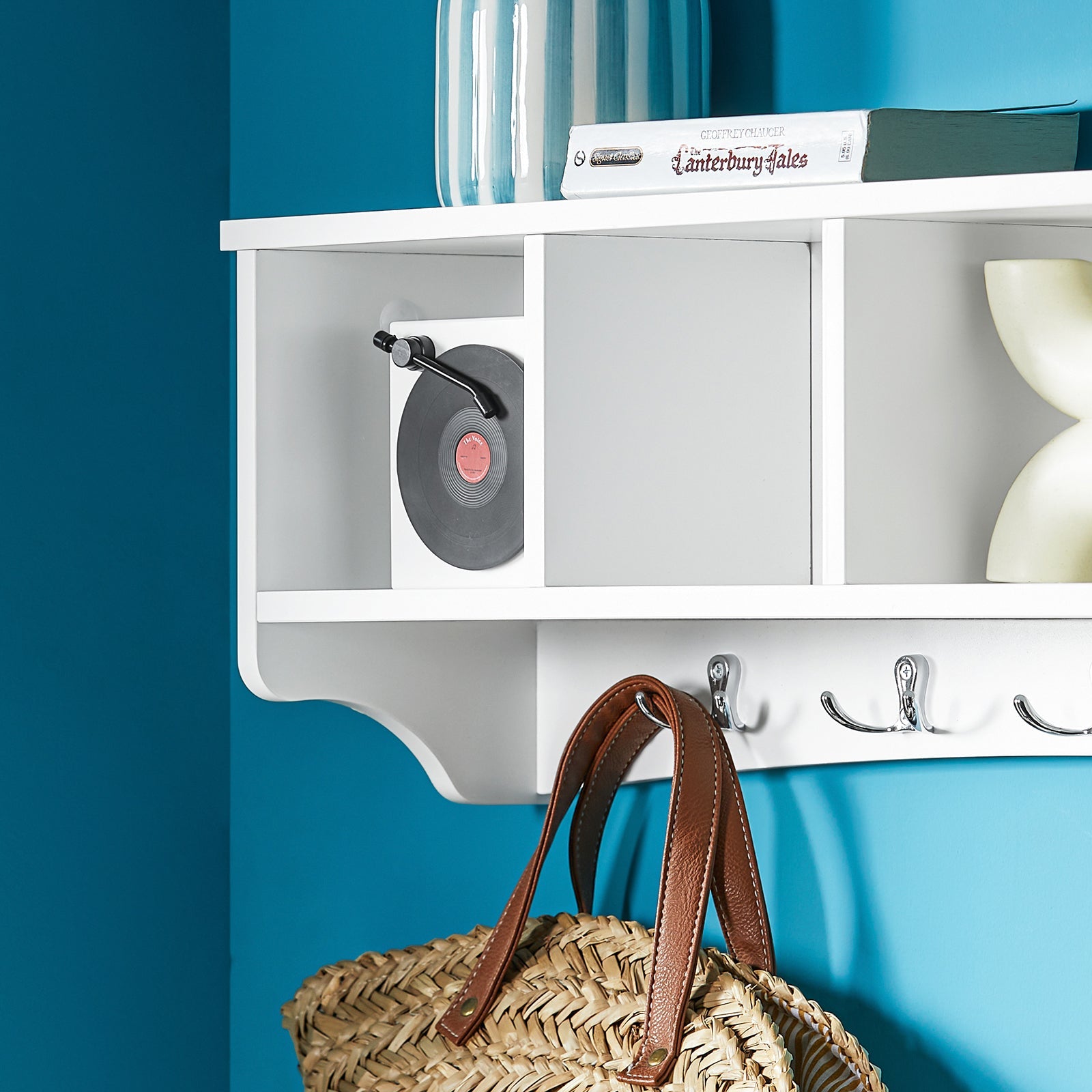 Portachiavi da parete Appendichiavi Appendiabiti Mensola da bagno L72cm Bianco FRG48-L-W