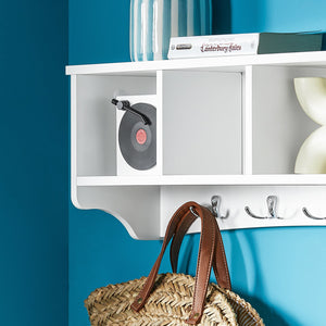 Portachiavi da parete Appendichiavi Appendiabiti Mensola da bagno L72cm Bianco FRG48-L-W