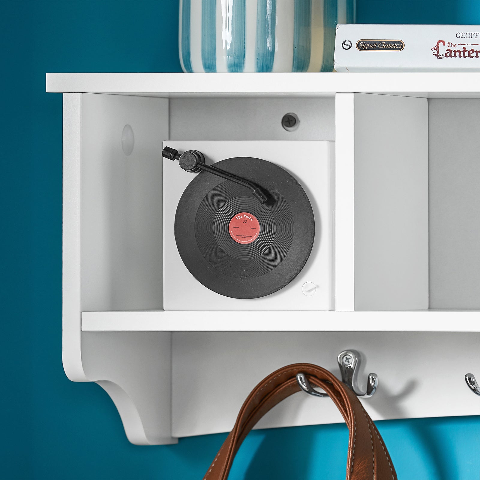 Portachiavi da parete Appendichiavi Appendiabiti Mensola da bagno L72cm Bianco FRG48-L-W