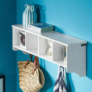 Portachiavi da parete Appendichiavi Appendiabiti Mensola da bagno L72cm Bianco FRG48-L-W