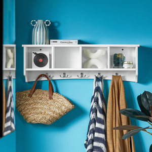 Portachiavi da parete Appendichiavi Appendiabiti Mensola da bagno L72cm Bianco FRG48-L-W