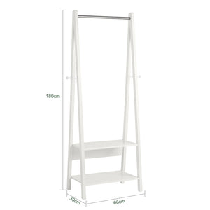 SoBuy guardaroba, appendiabiti con due ripiani colore: bianco FRG59-W,IT