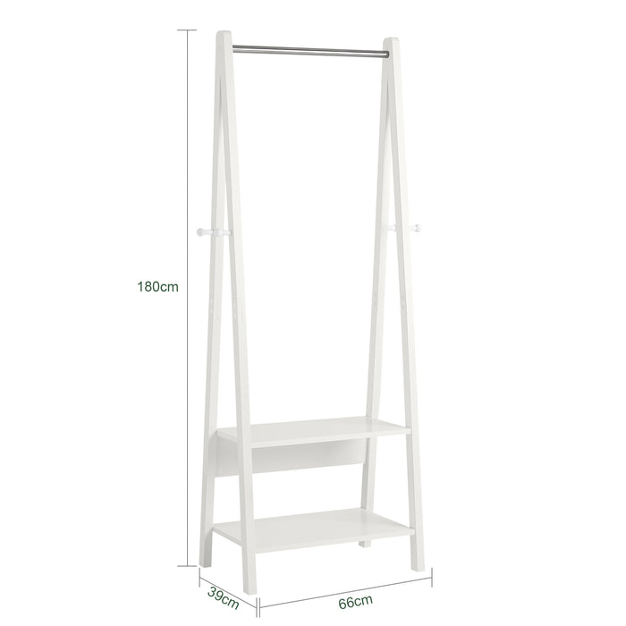 SoBuy guardaroba, appendiabiti con due ripiani colore: bianco FRG59-W,IT