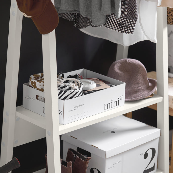 SoBuy guardaroba, appendiabiti con due ripiani colore: bianco FRG59-W,IT