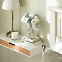 Mensola Da Muro Libreria Mensola Con Cassetto Bianco 60 x 24 x 8 cm FRG93-WN