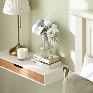 Mensola Da Muro Libreria Mensola Con Cassetto Bianco 60 x 24 x 8 cm FRG93-WN