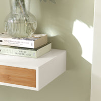 Mensola Da Muro Libreria Mensola Con Cassetto Bianco 60 x 24 x 8 cm FRG93-WN