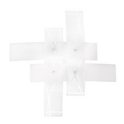 Frida - Applique da parete 2 luci E27 in vetro bianco satinato - Montatura cromo, IP20, max 2x70W, lampadine escluse, larghezza 70cm