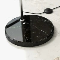 Lampada da Terra Vintage ad Arco con Asta Regolabile, Interruttore a Pedale, Attacco E27, Argento