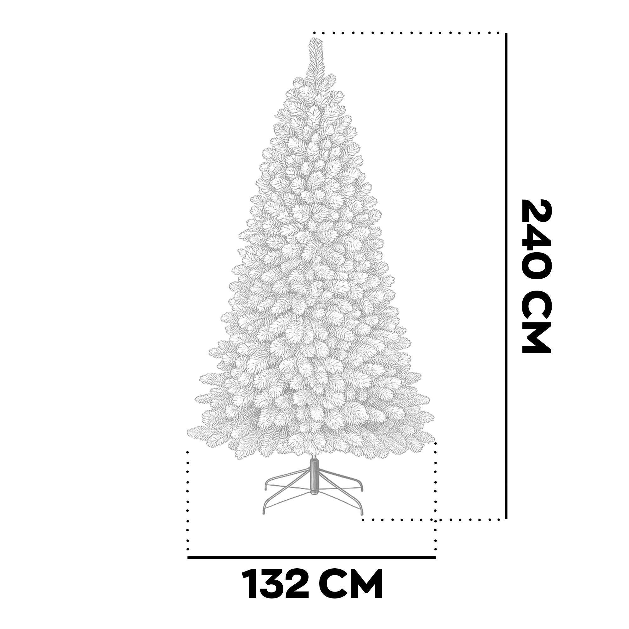 Shinny - Albero di Natale Innevato in PE, PVC e PP Ø132x240H cm, 1894 Punte