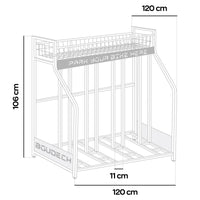 Parkade - Rastrelliera Portabici 4 Posti a Pavimento da Garage con Cesta Portaoggetti e 4 Ganci in Metallo Nero