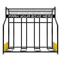 Parkade - Rastrelliera Portabici 4 Posti a Pavimento da Garage con Cesta Portaoggetti e 4 Ganci in Metallo Nero