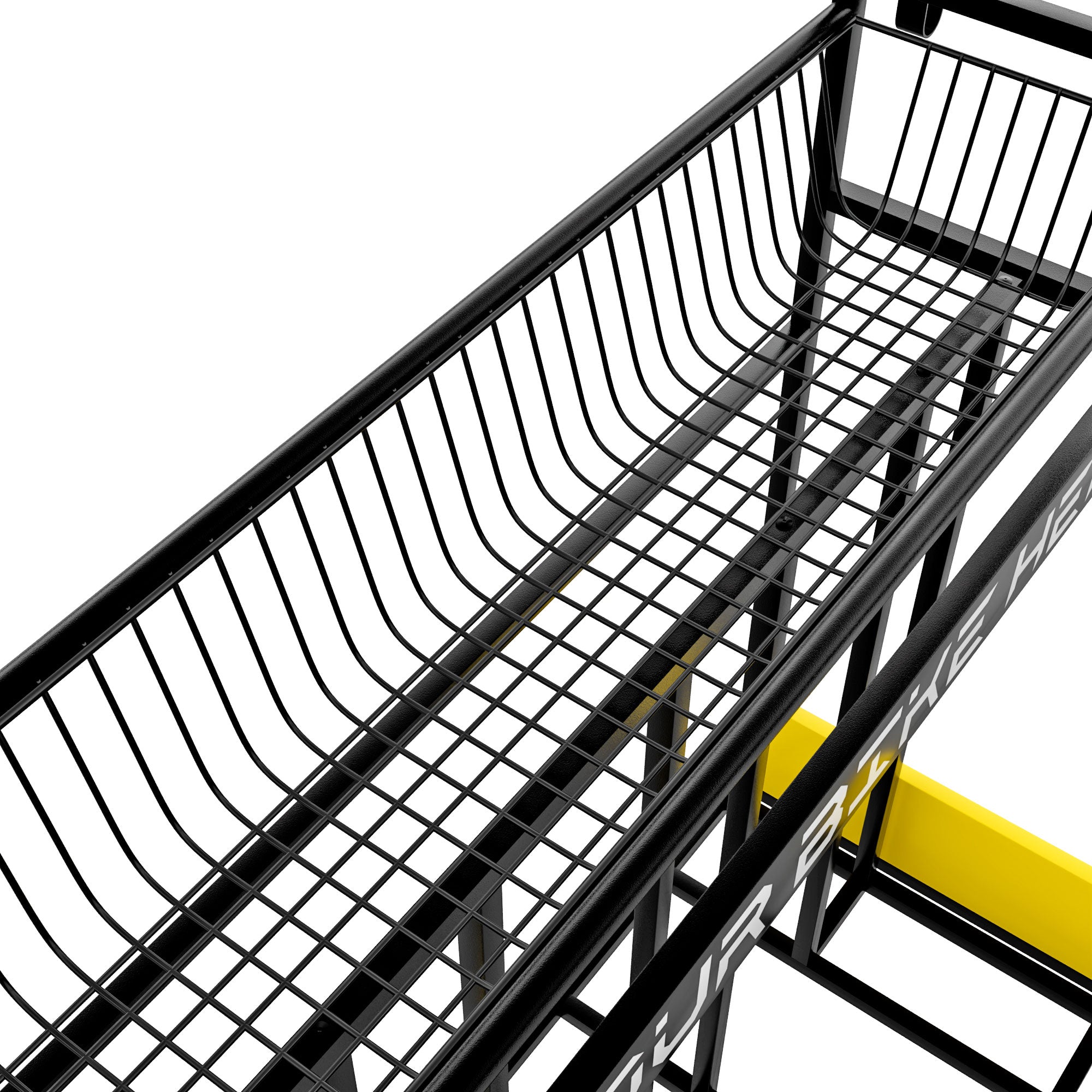 Parkade - Rastrelliera Portabici 4 Posti a Pavimento da Garage con Cesta Portaoggetti e 4 Ganci in Metallo Nero