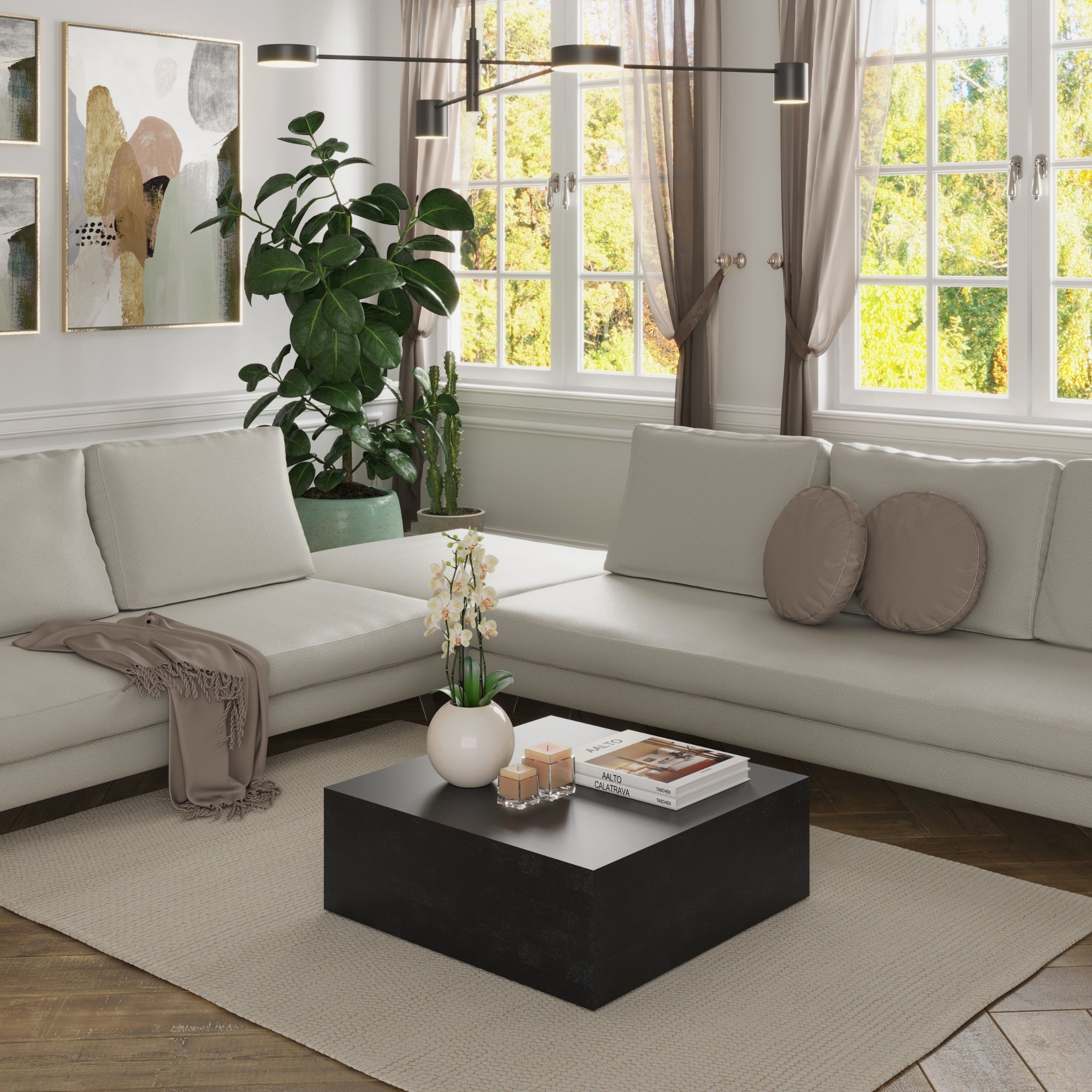 Tavolino da salotto Obsydian - cm 80 X 80 H. 28 | Duzzle