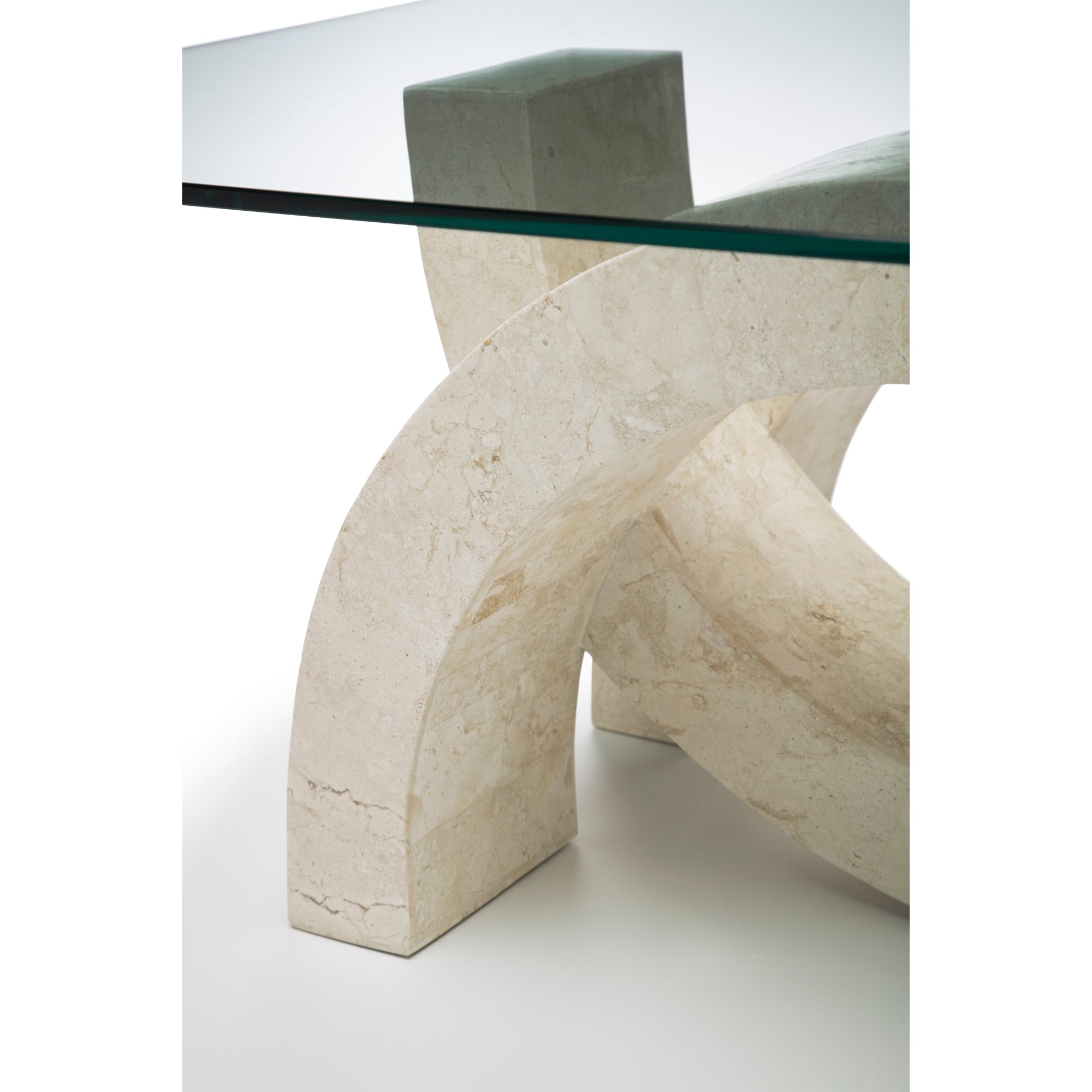 Tavolino da salotto Connectio White Agata con piana in vetro - cm 70 X 120 H. 41 | Duzzle