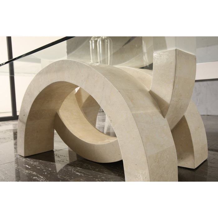 Tavolino da salotto Connectio White Agata con piana in vetro - cm 70 X 120 H. 41 | Duzzle