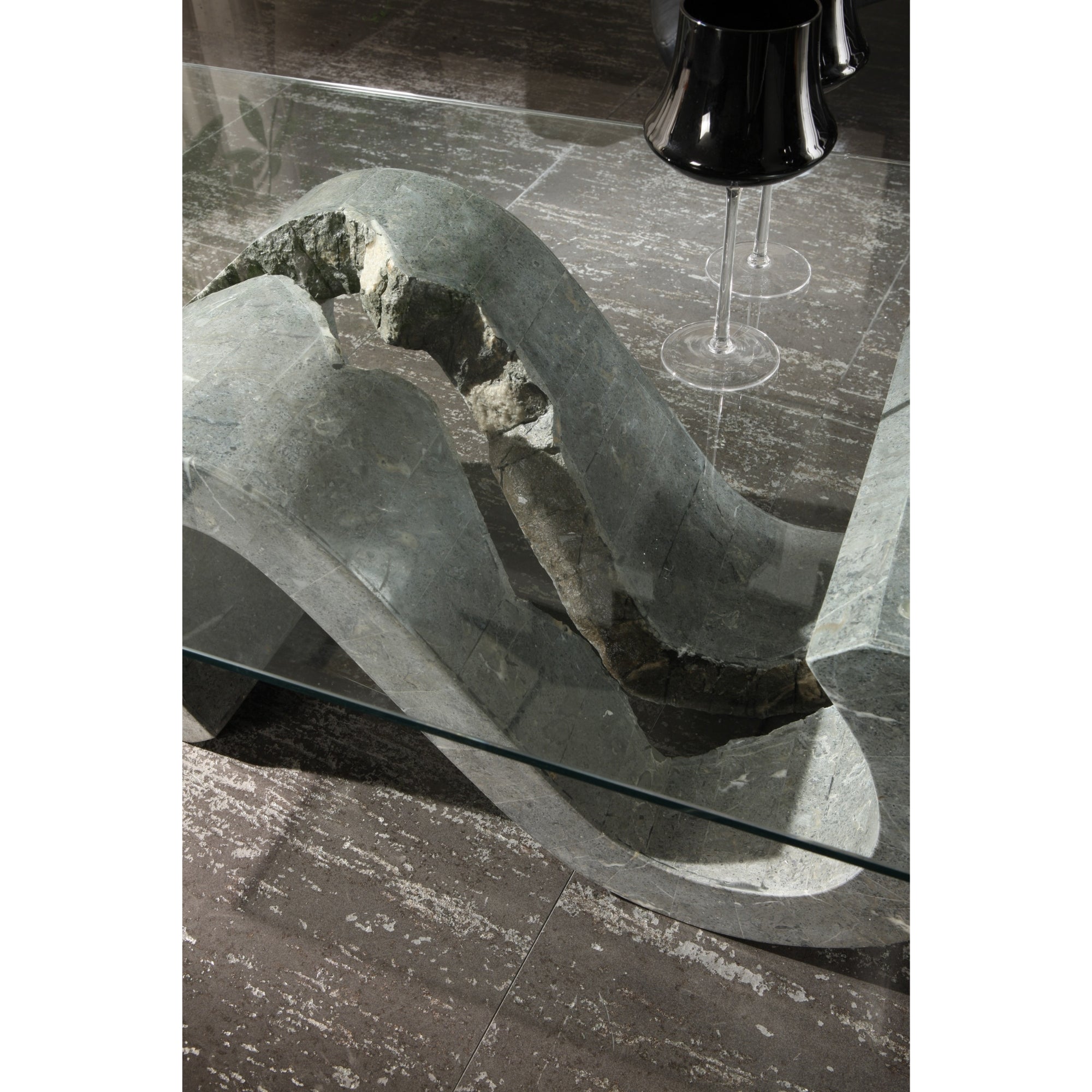 Tavolino da salotto Solus Grey Tagalog con piana in vetro - cm 70 X 120 H. 36 | Duzzle