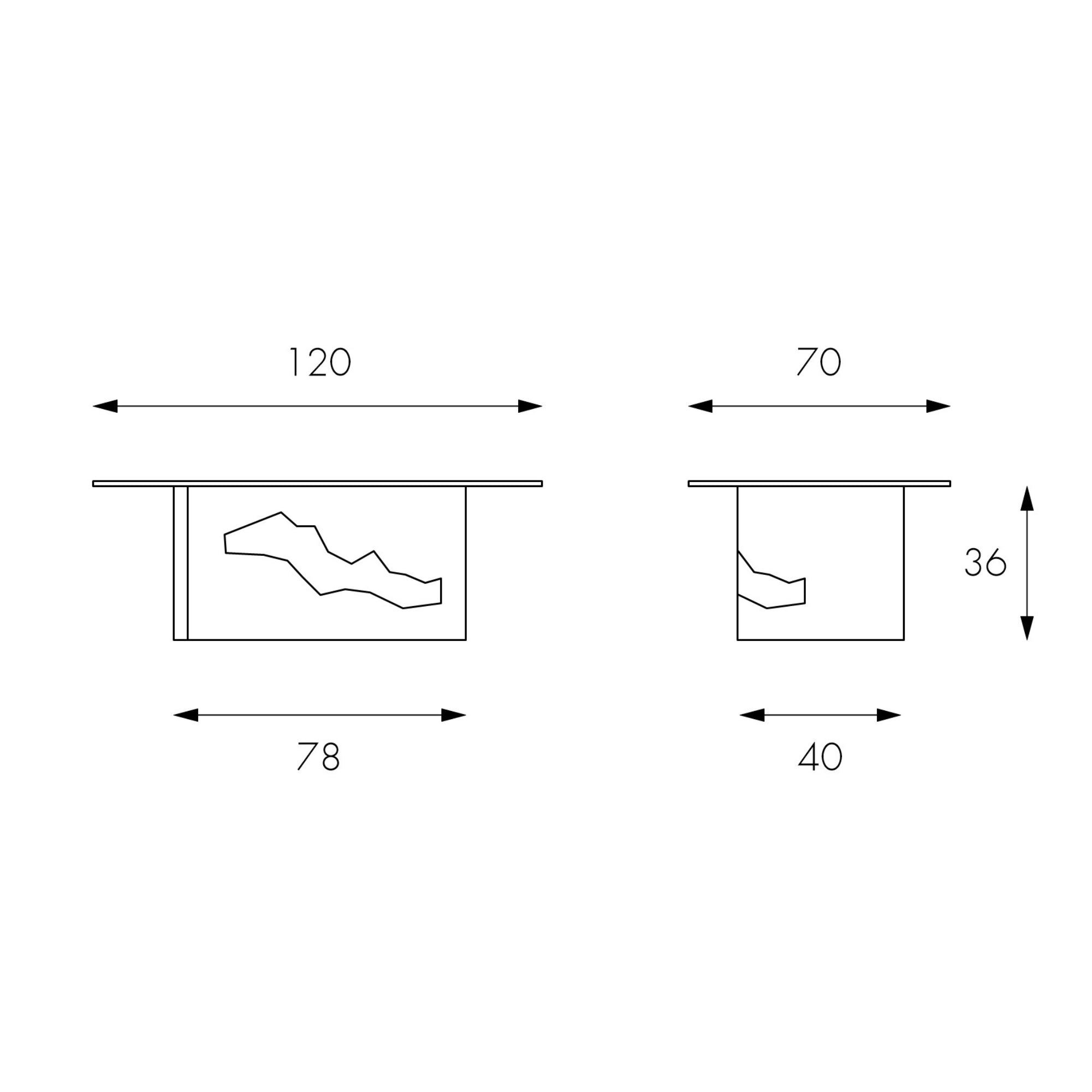 Tavolino da salotto Solus Grey Tagalog con piana in vetro - cm 70 X 120 H. 36 | Duzzle