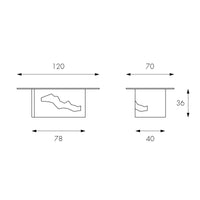 Tavolino da salotto Solus Grey Tagalog con piana in vetro - cm 70 X 120 H. 36 | Duzzle