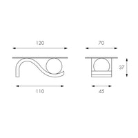 Tavolino da salotto Astra White Agata con piana in vetro - cm 70 X 120 H. 37 | Duzzle