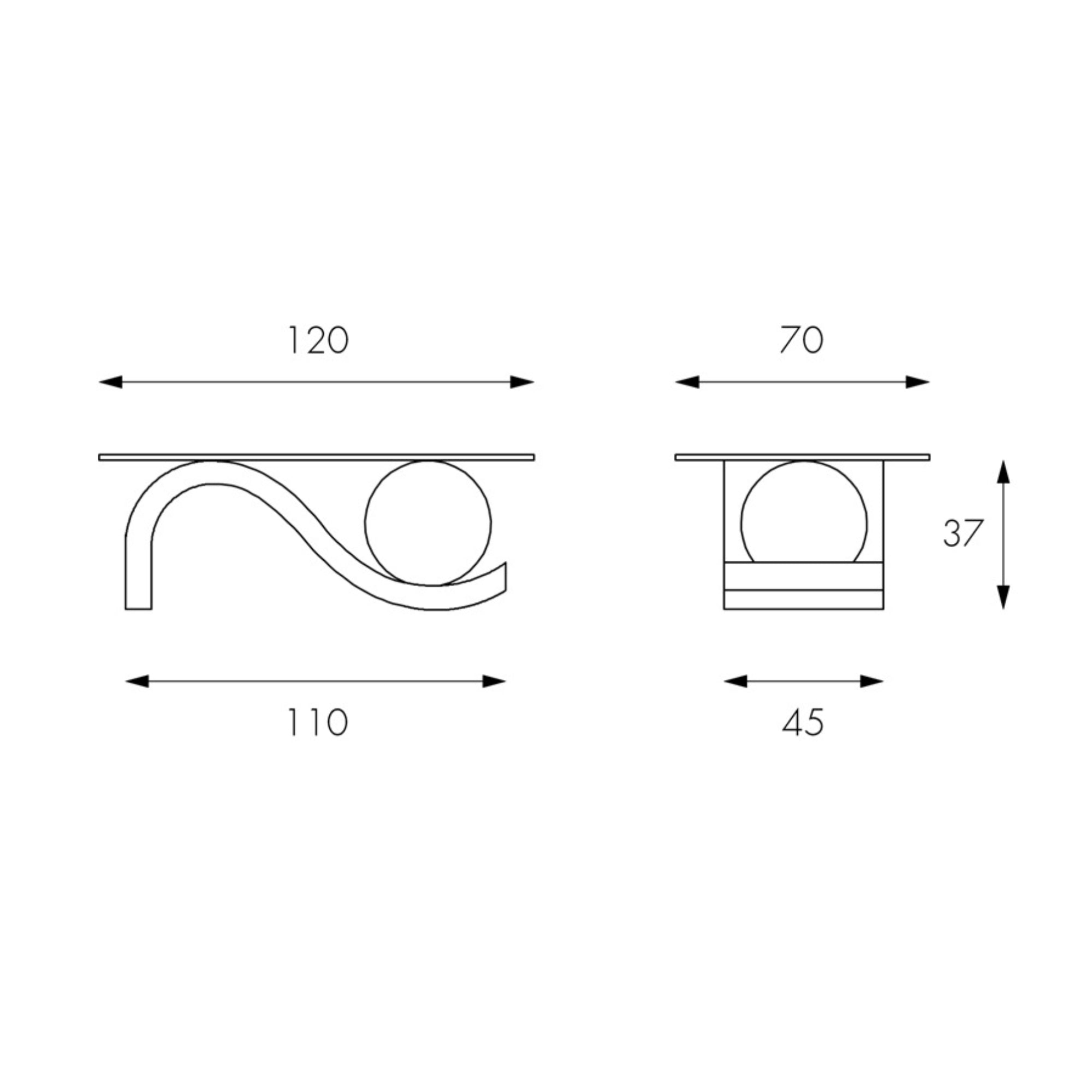 Tavolino da salotto Astra White Agata con piana in vetro - cm 70 X 120 H. 37 | Duzzle